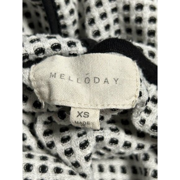 Melloday Black & White‎ Drawstring Women's Top Size XS Hoodie Kangaroo Pocket - Picture 9 of 9